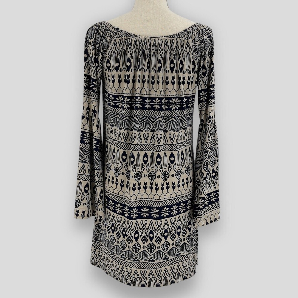 R Rouge Dress Womens Long Bell Sleeve Bohemian Printed Off The Shoulder Casual S - Picture 5 of 9